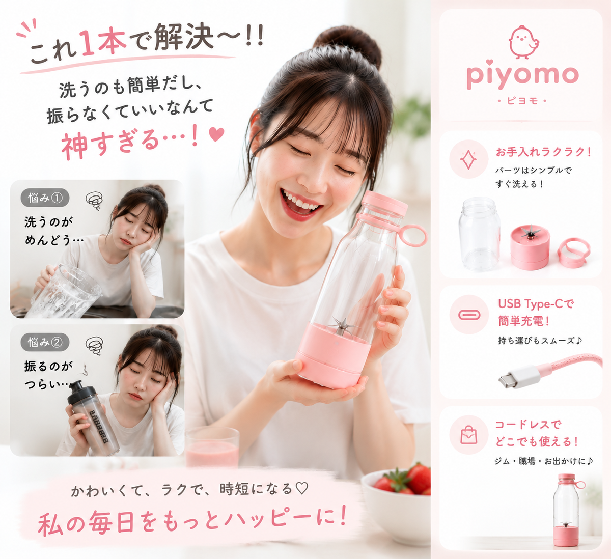 携帯用ボトルジューサー